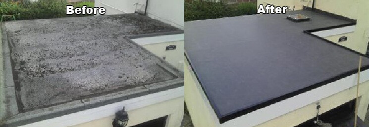 Rubberised roof covering